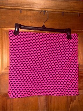 Pink Fishnet Overlay Mini Skirt ~ Cybergoth